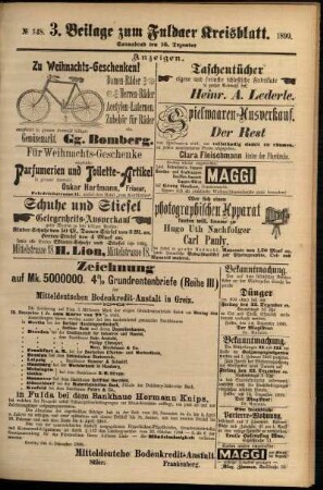Vierte Ausgabe vom Samstag, den 16. Dezember 1899.