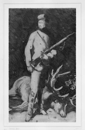Bildnis Hugo von Schönberg (1833-1890) mit Gewehr