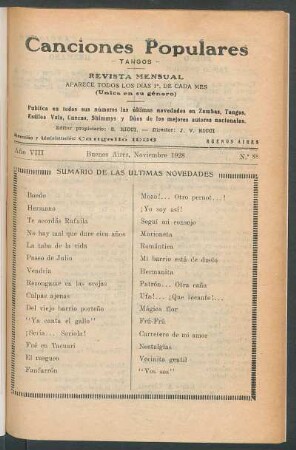Sumario de las últimas novedades