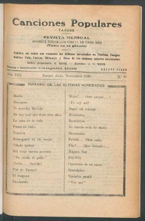 Sumario de las últimas novedades