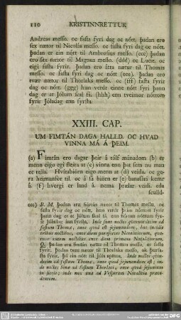 XXIII. Cap. Um Fimtan Daga Halld. Oc Hvad Vinna Ma A Peim