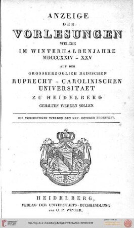 Wintersemester 1824/1825