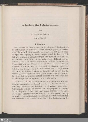 Abhandlung über Bodentemperaturen