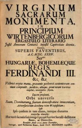 Documenta rediviva Monasteriorum praecip. in Ducato Wirtembergico sitorum, 2