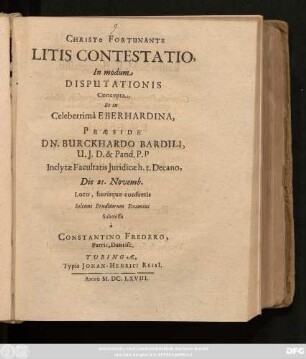 Christo Fortunante Litis Contestatio