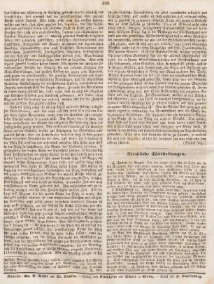 400 Kirchliche Mittheilungen