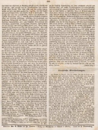 400 Kirchliche Mittheilungen