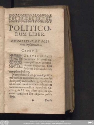 Politicorum Liber.