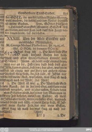 XXXII. Von der Welt Eitelkeit und menschlicher Mühseligkeit.