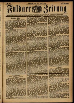 Ausgabe vom Dienstag, den 18. April 1893.
