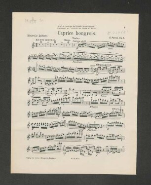 Caprice hongrois. Violon.