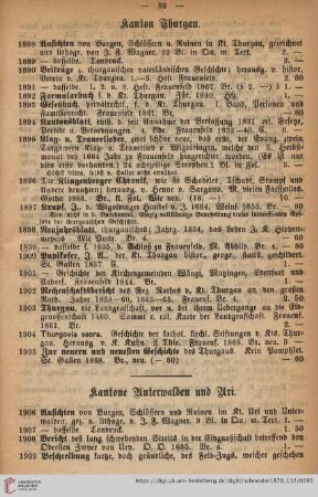 Kanton Thurgau (Nr. 1888 - 1905)