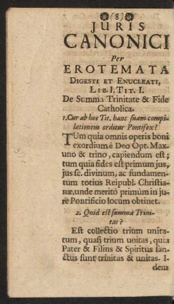 Iuris Canonici Per Erotemata Digesti Et Enucleati, Lib. I