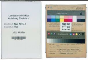 Entnazifizierung Walter Vitz , geb. 22.03.1896 (Landwirt)