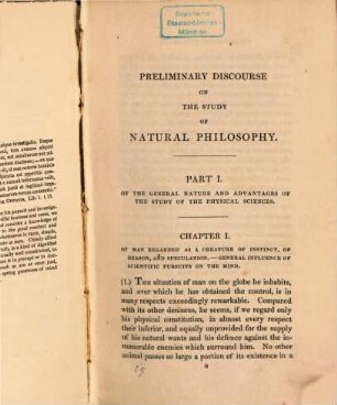 Preliminary discourse on the study of Natural Philosophy