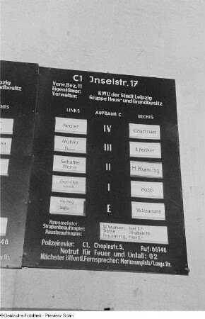 Informationstafel im Haus Inselstraße 17