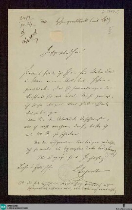 Briefe von Ludwig Eichrodt an Eduard Hallberger vom 28.08.1877 - K 3444, 3
