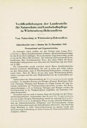 Vom Naturschutz in Württemberg-Hohenzollern