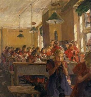 Nähstunde im Waisenhaus