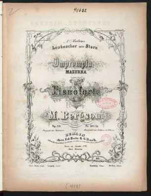 Impromptu : Mazurka pour le pianoforte ; op. 35