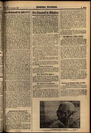 Zweite Ausgabe vom Mittwoch, den 22. Dezember 1937.