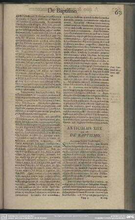 [Locus XIIX.] De Baptismo