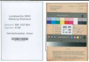 Entnazifizierung Anton Harnischmacher , geb. 19.07.1890 (Kaufmann)