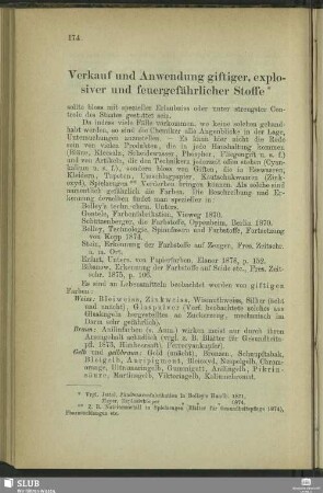 Verkauf und Anwendung giftiger, explosiver und feuergefährlicher Stoffe
