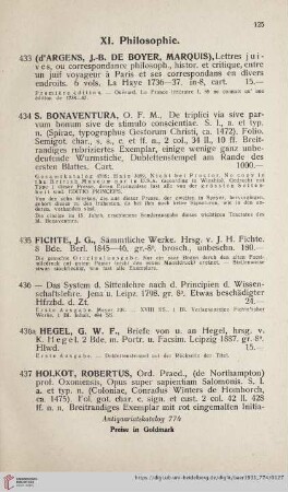 XI. Philosophie (No. 433 - 452)