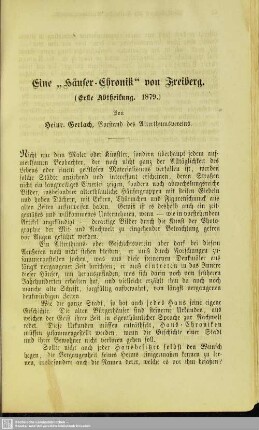 Freiberger Häuser-Chronik. (Erste Abtheilung. 1879)
