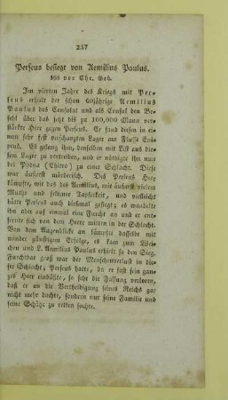 Perseus besiegt von Aemilius Paulus. 168 vor Chr. Geb