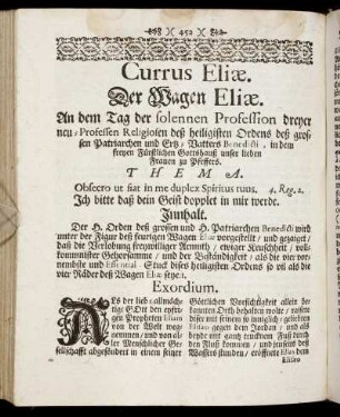 [Discursus XXIX.] Currus Eliæ. Der Wagen Eliæ