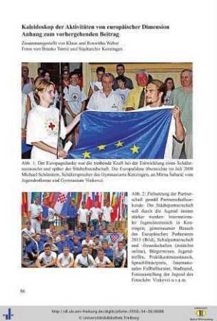 Kaleidoskop der Aktivitäten von europäischer Dimension