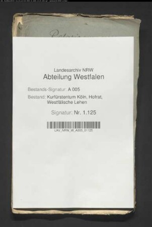 Bericht und Gutachten in Sachen lehnsfiskalischer Anwalt gegen von Glaen und von Vaersen wegen des Mennenhofes zu Hewingsen