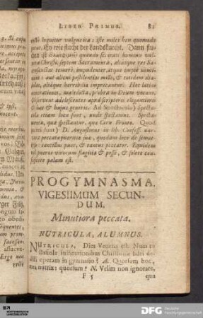 Progymnasma Vigesiimum Secundum. Minutiora peccata.