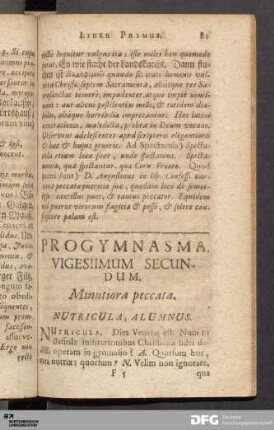 Progymnasma Vigesiimum Secundum. Minutiora peccata.