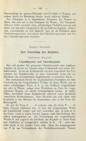 Zweiter Abschnitt. Der Umschlag des Kapitals.