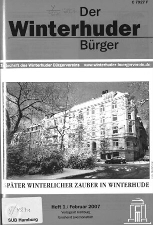 Heft 1 / Februar 2007 : Zeitschrift des Winterhuder Bürgervereins