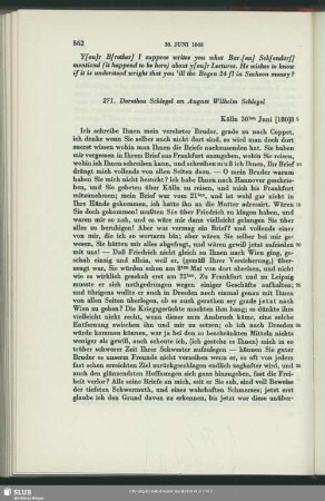 Dorothea von Schlegel an August Wilhelm von Schlegel, Köln, 30.06.1808