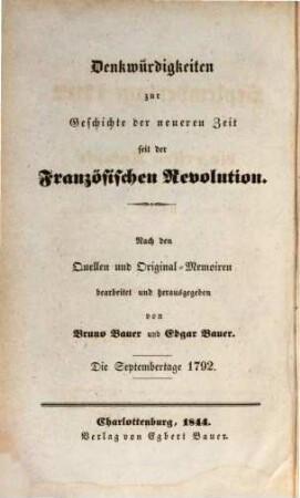Die Septembertage 1792 und die ersten Kämpfe der Partheien der Republik in Frankreich, 2