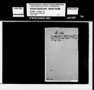 Verpachtung des Ohmgelds zu Albersweiler, Johanniskirchen, Bindersbach, Steigert, Dernbach und Ramberg