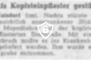 Aufs Kopfsteinpflaster gestürzt