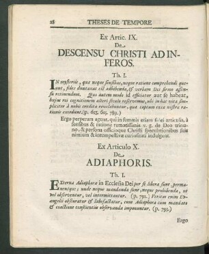 Ex Artic. IX. De Descensu Christi Adinferos.