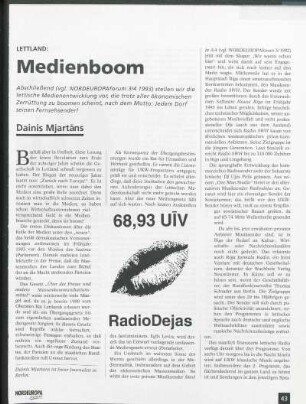 Lettland: Medienboom