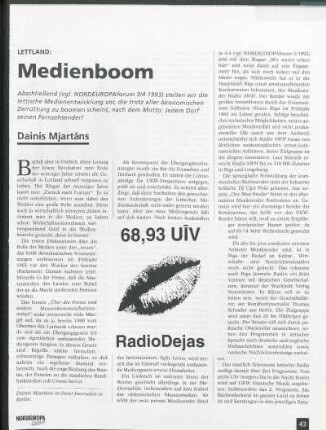 Lettland: Medienboom