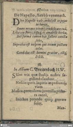 57. De Napello, herba venenata