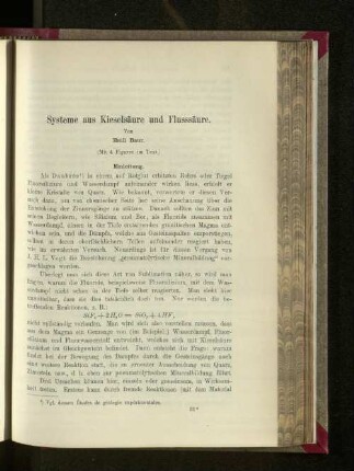 Systeme aus Kieselsäure und Flusssäure