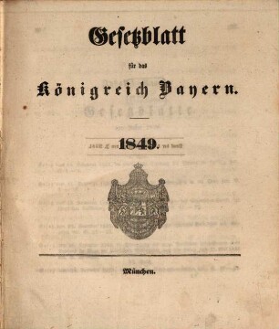Gesetzblatt für das Königreich Bayern. 1849/50