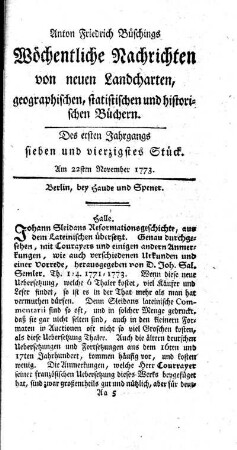 Sieben und vierzigstes Stück