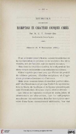 2.Ser. 2.1881: Mémoire sur certaines inscriptions en caractères coufiques carrés